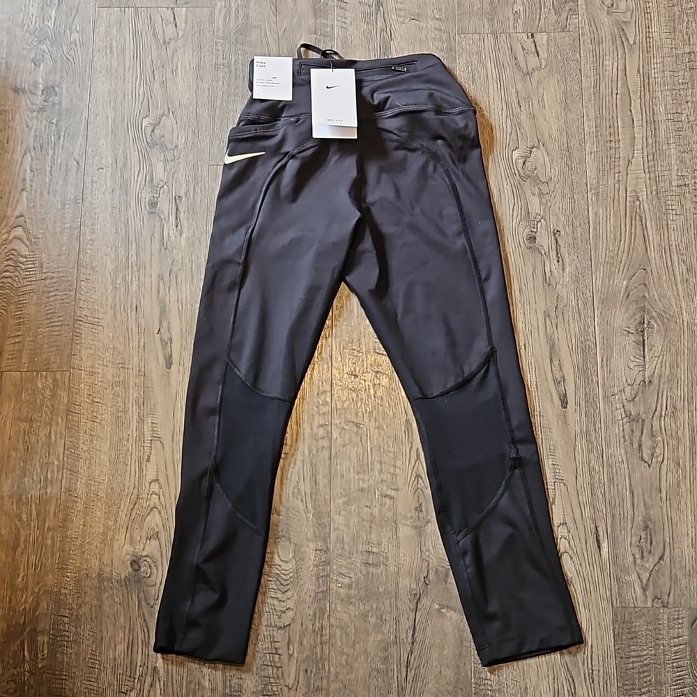 Nike Fast Women's Mid Rise Crop XS Running Leggings. NWT - Picture 3 of 5